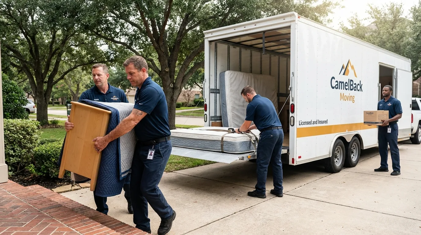 Crew loading residential truck for cross-state move from Adamstown, MD